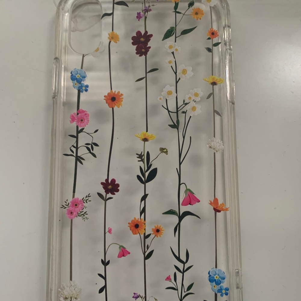 iphone Xr clear flower case
